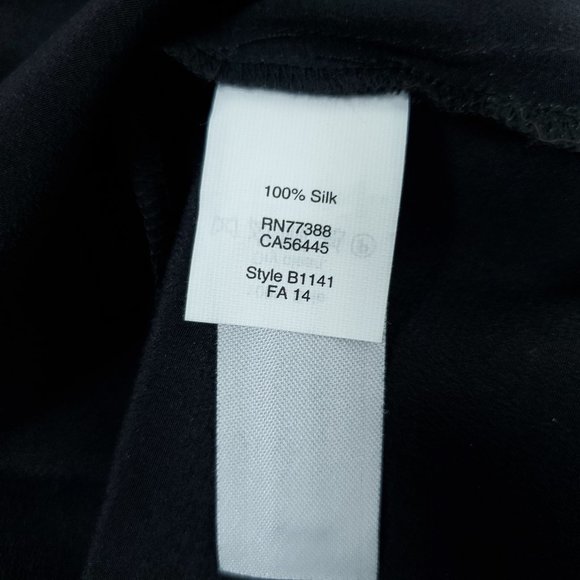 Madewell Silk Inset Black Long Sleeve Shirt Top - Picture 7 of 7